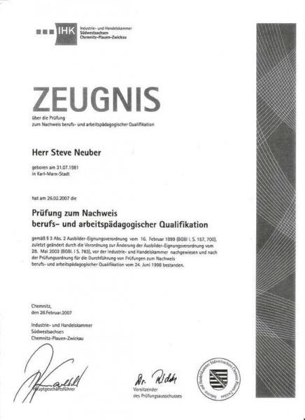 IHK Zeugnis