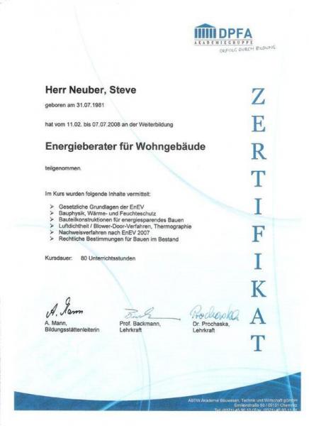 Zertifikat DPFA